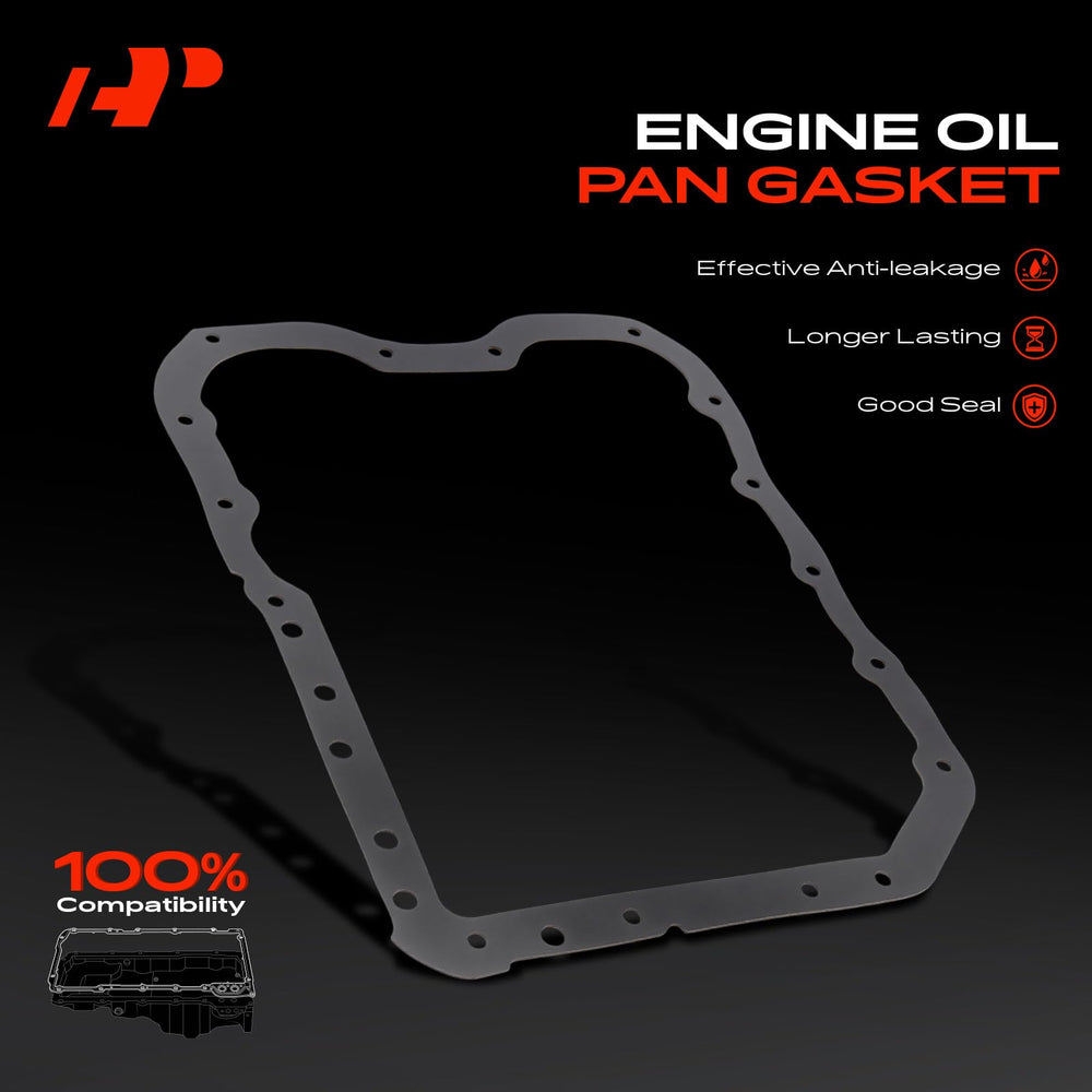 A-Premium engine oil pan gasket set installed view highlights tight seal for leak prevention.