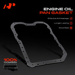 A-Premium engine oil pan gasket set installed view highlights tight seal for leak prevention.
