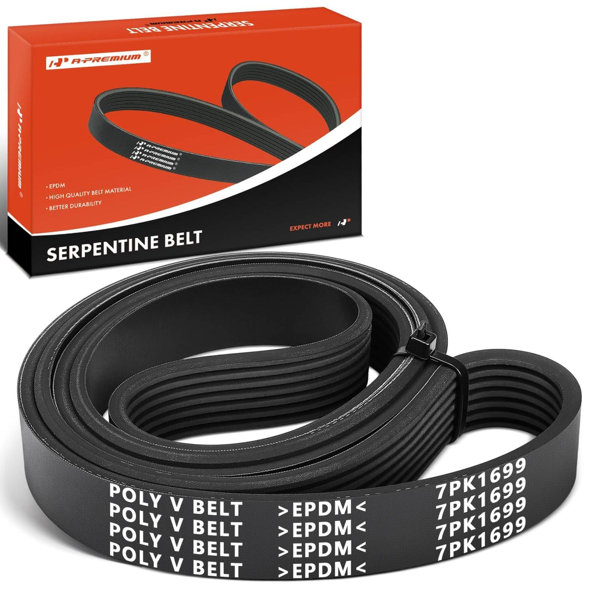 A-Premium serpentine belt, 66-98 inch length, for reliable engine drive.