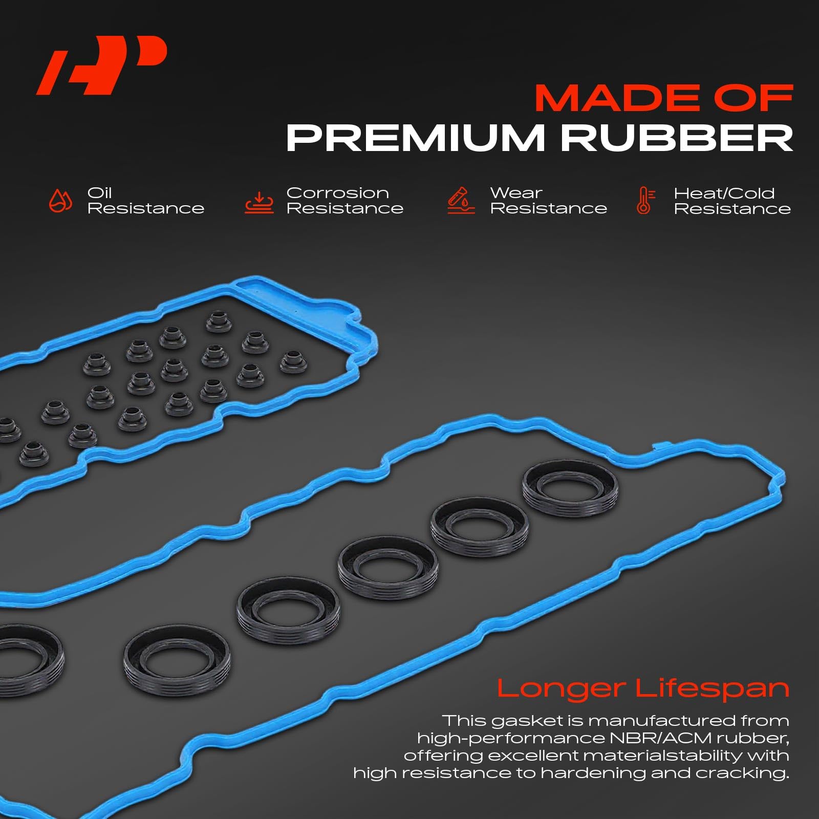 A-Premium Engine Valve Cover Gasket Kit packaging shows complete kit for easy replacement