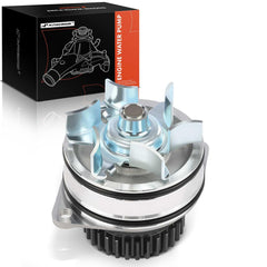 A-Premium water pump body with durable aluminum housing for engine cooling.