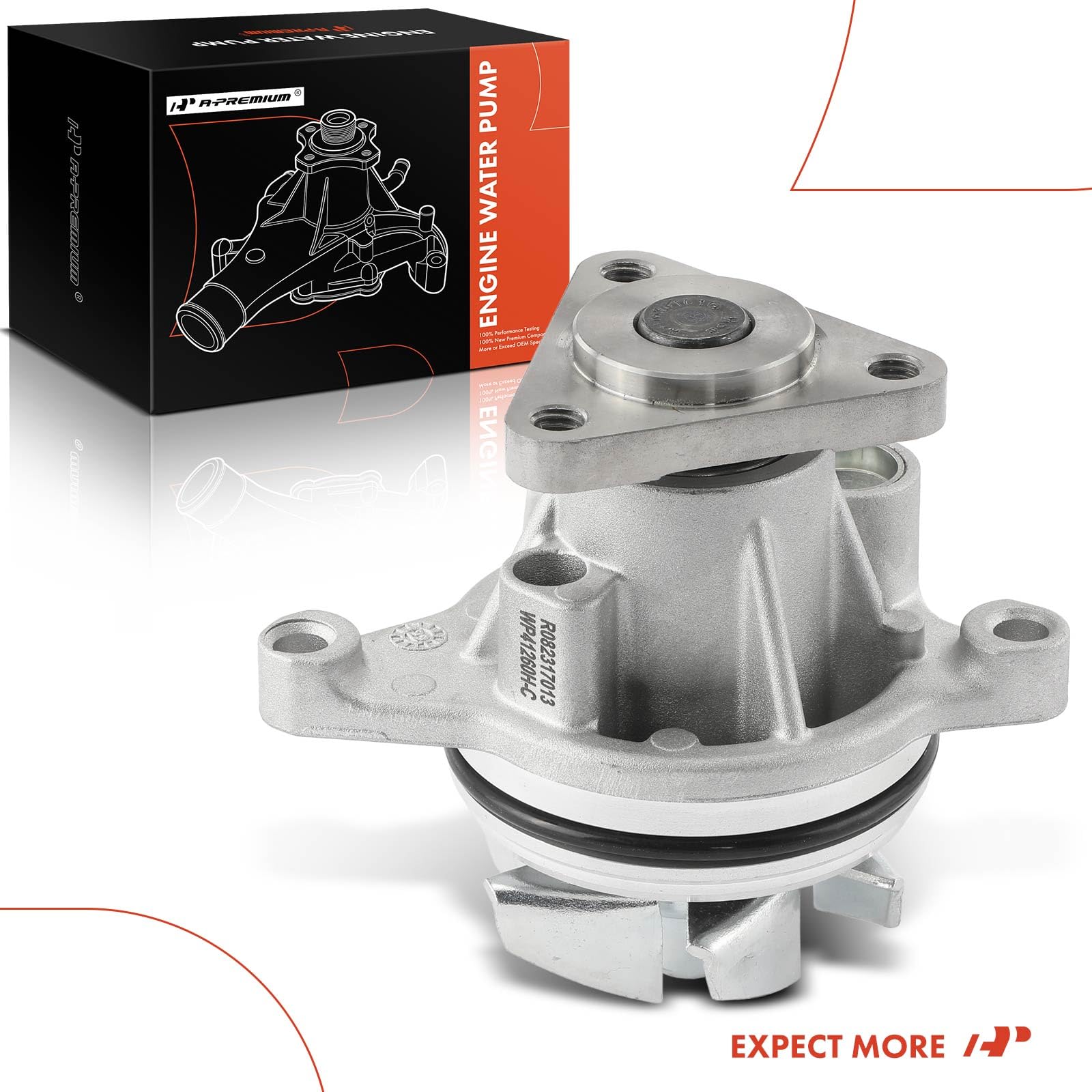 A-Premium water pump packaging and seals ready for install