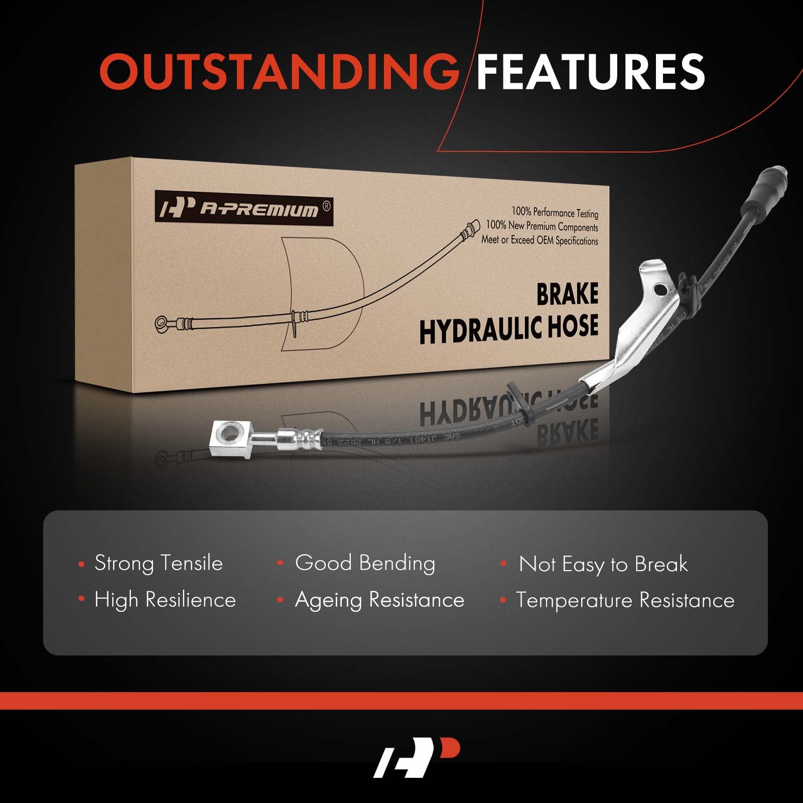 A-Premium Equinox Terrain front brake hose package supports easy, ready-to-install repairs