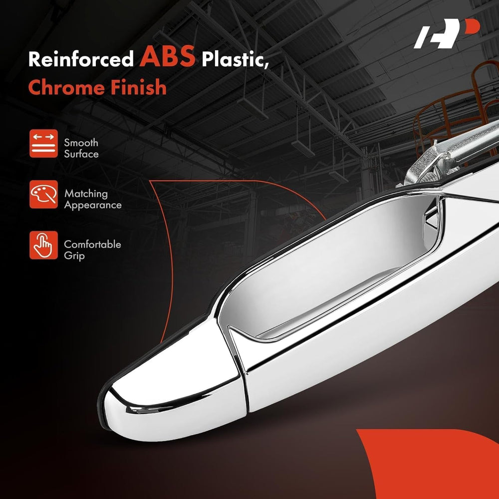 A-Premium exterior door handle rear-passenger chrome for Suburban, complete kit.