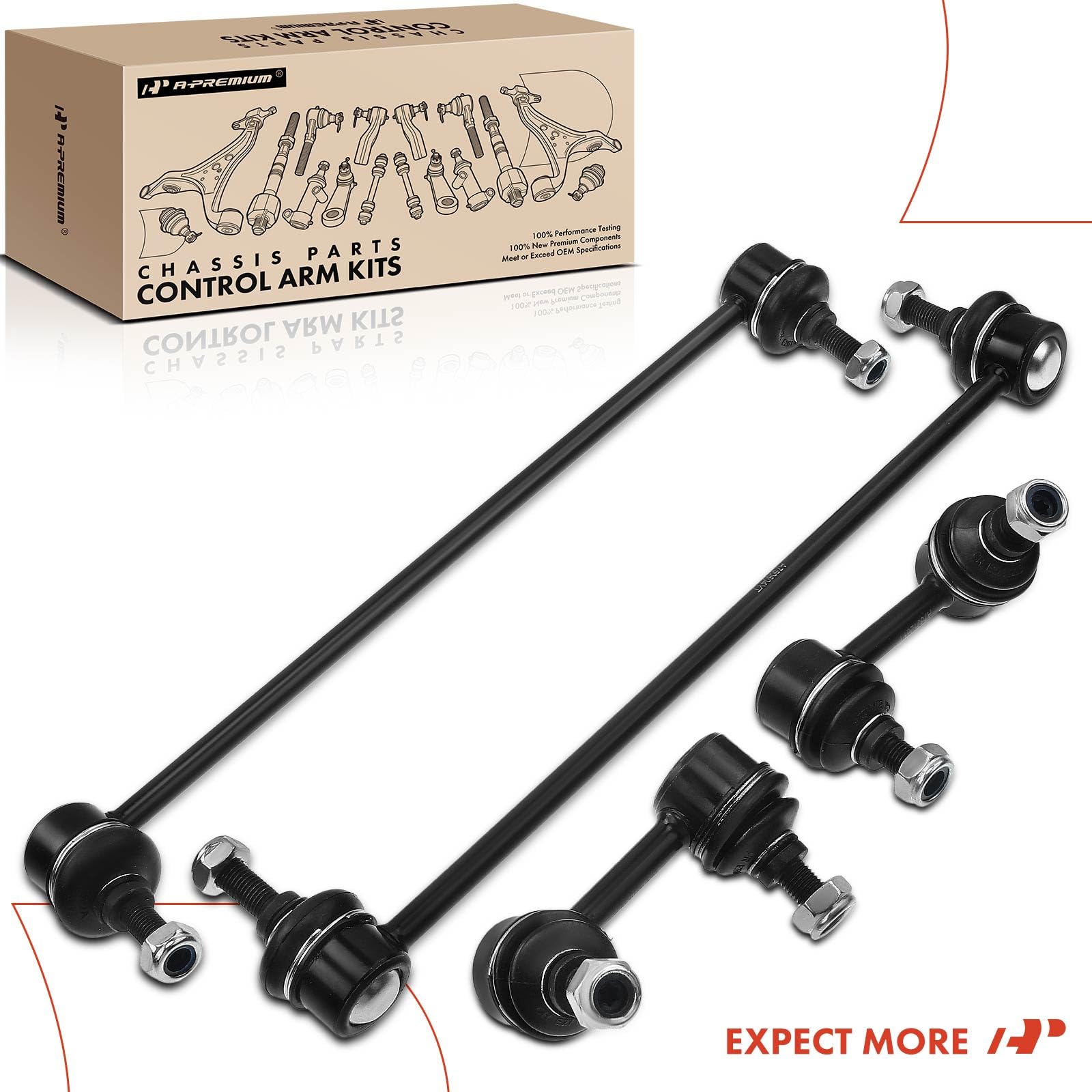 A-Premium four-link kit assembly demonstrates a complete suspension upgrade.