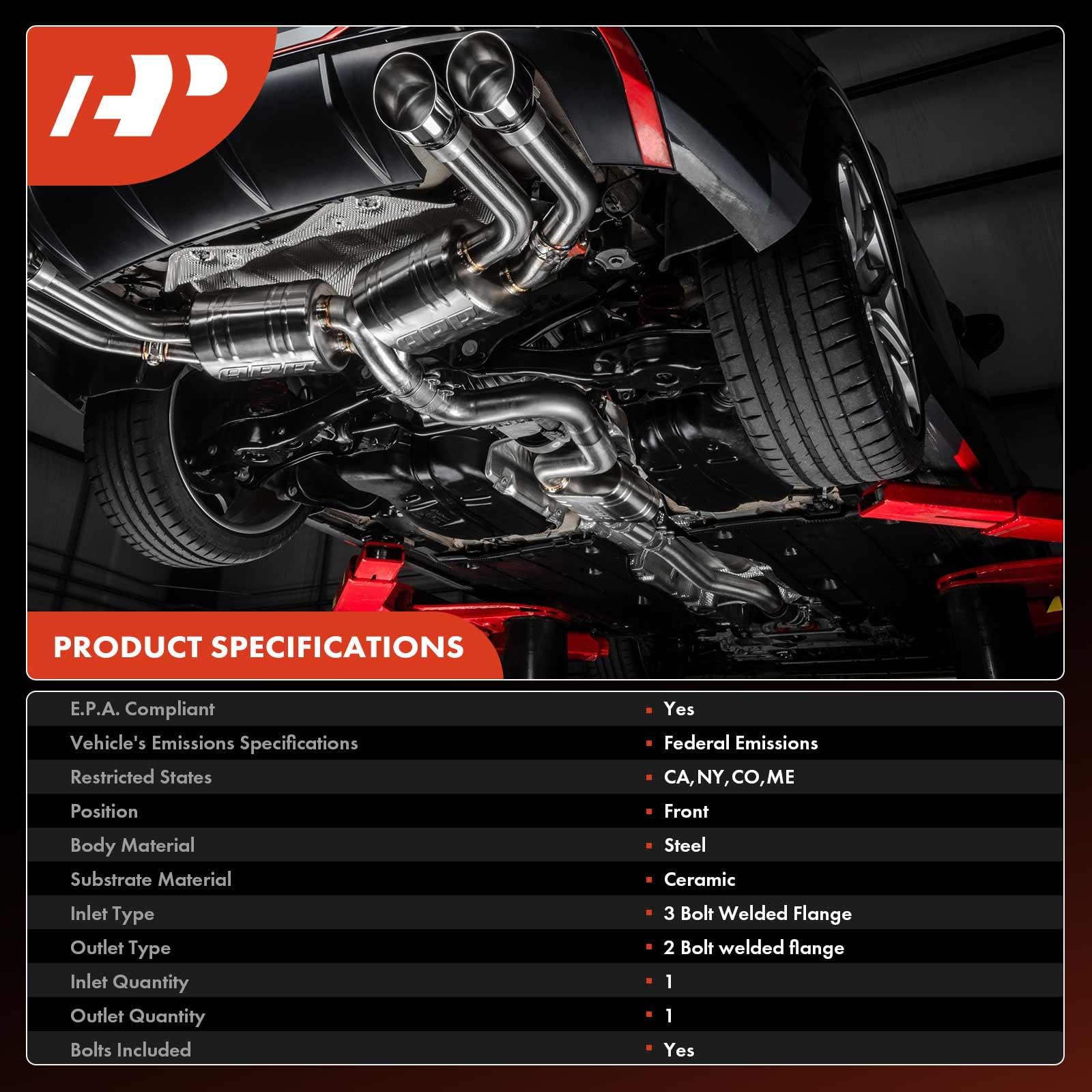 A-Premium front catalytic converter for GMC Terrain 2010-2017 promotes smoother exhaust flow.