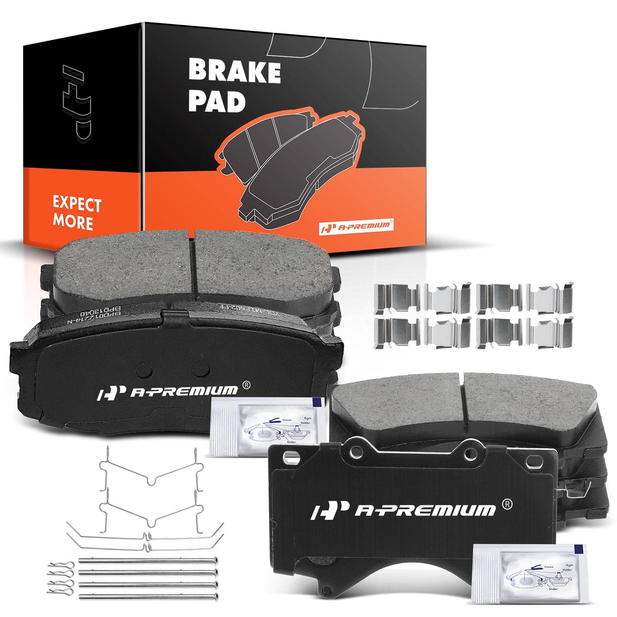 A-Premium front ceramic brake pads for Lexus LX570, quiet and low-dust braking.