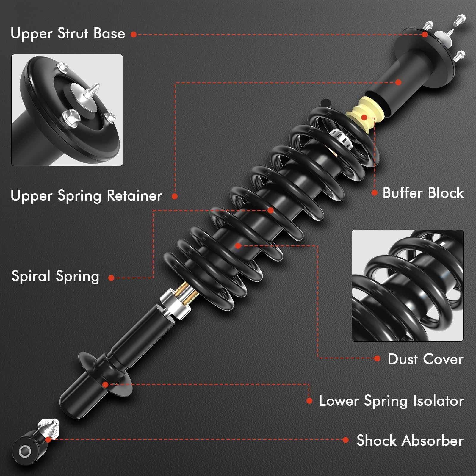 A-Premium front-left and front-right struts improve handling on BMW X5 X6