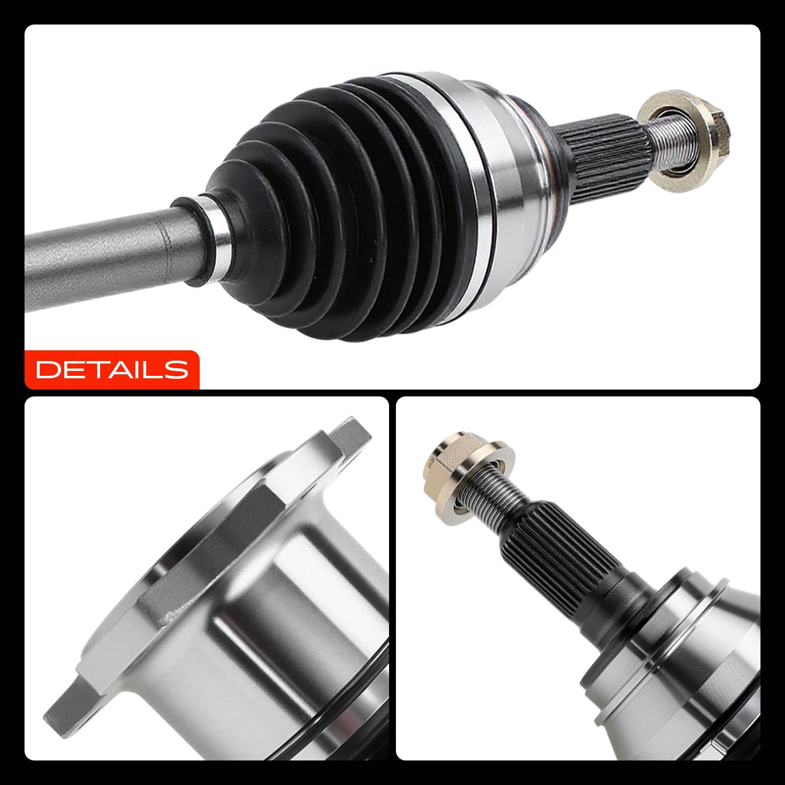 A-Premium front CV axle assembly with GM model compatibility notes