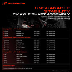 A-Premium passenger-side front CV axle assembly for balanced handling