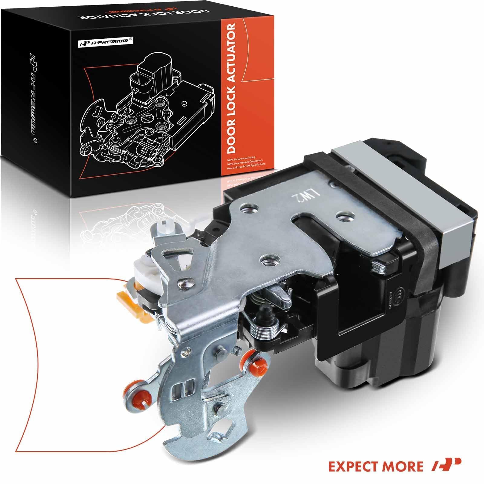 A-Premium front door lock actuator driver side warranty illustration emphasizes guarantee