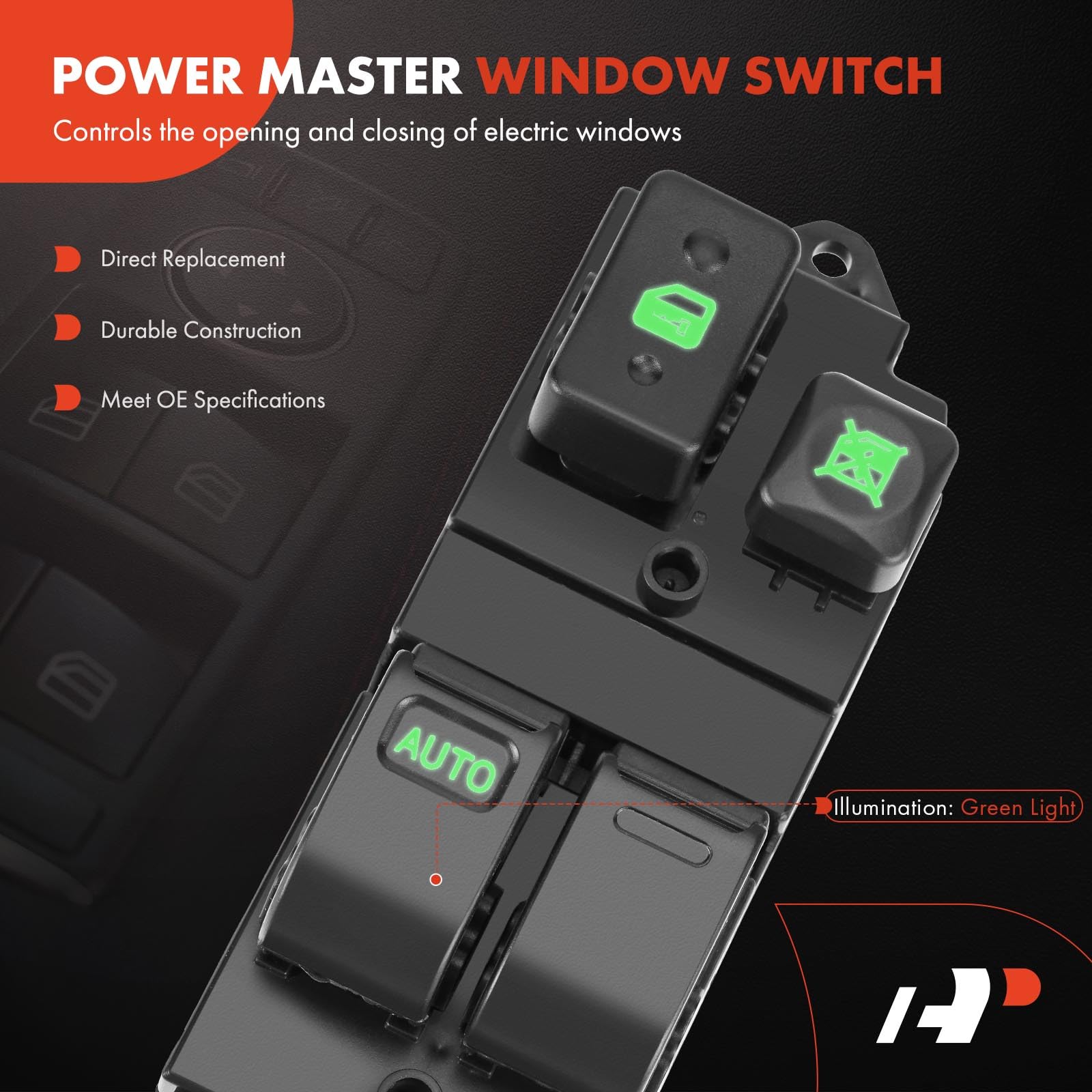 A-Premium front driver side master switch for T100 restores 9-pin connectivity.