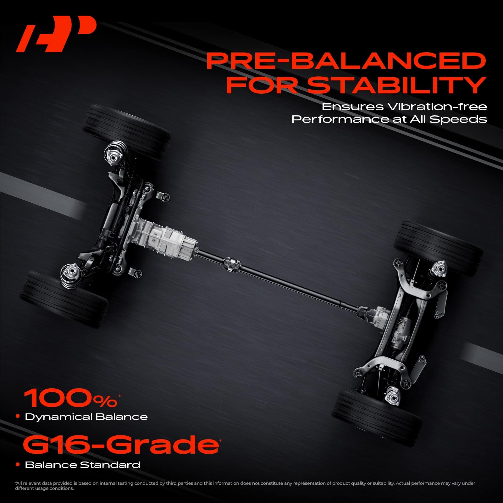 A-Premium front driveshaft steel shaft closeup—high-strength material for longevity.