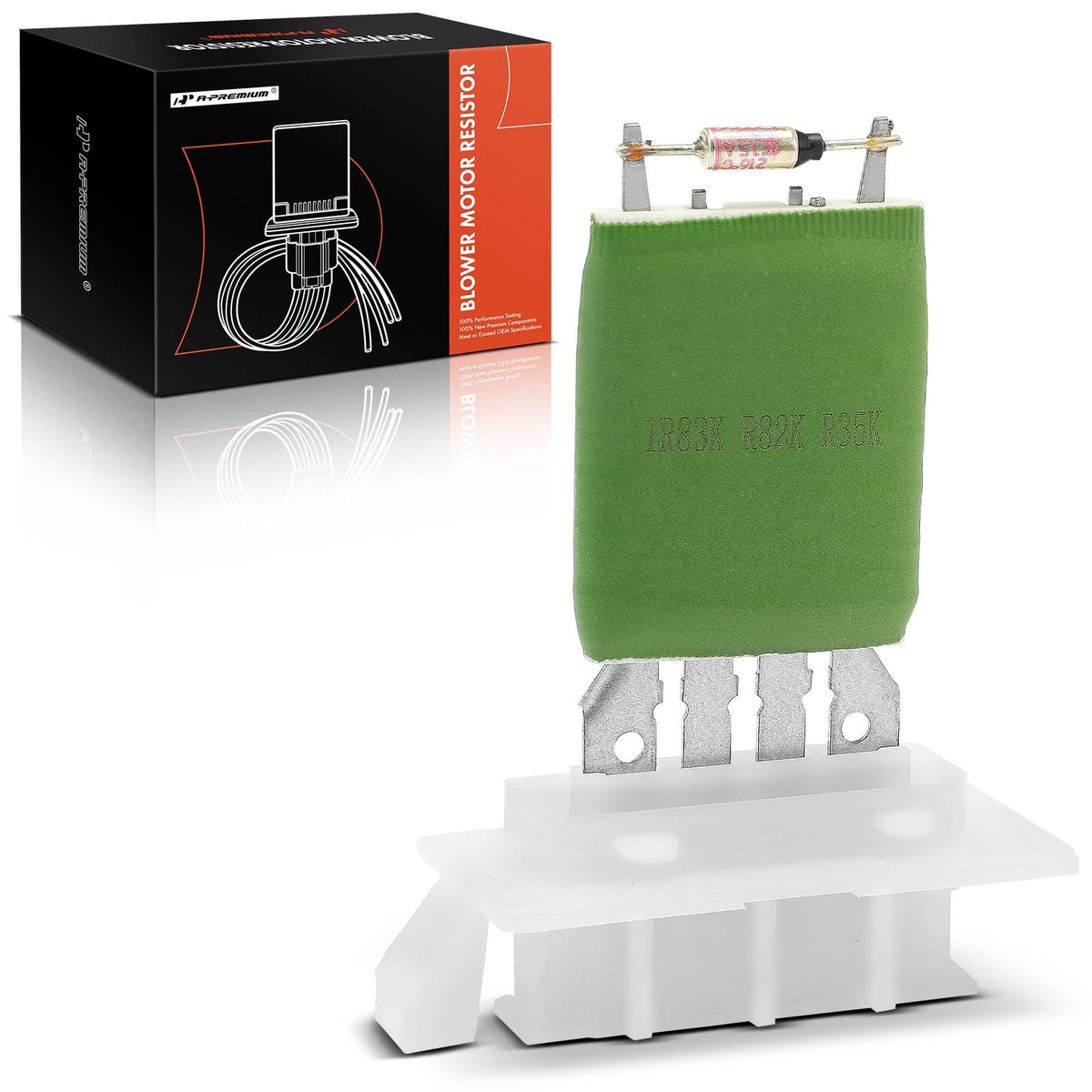A-Premium front HVAC blower resistor packaging shows compact OE-like design.