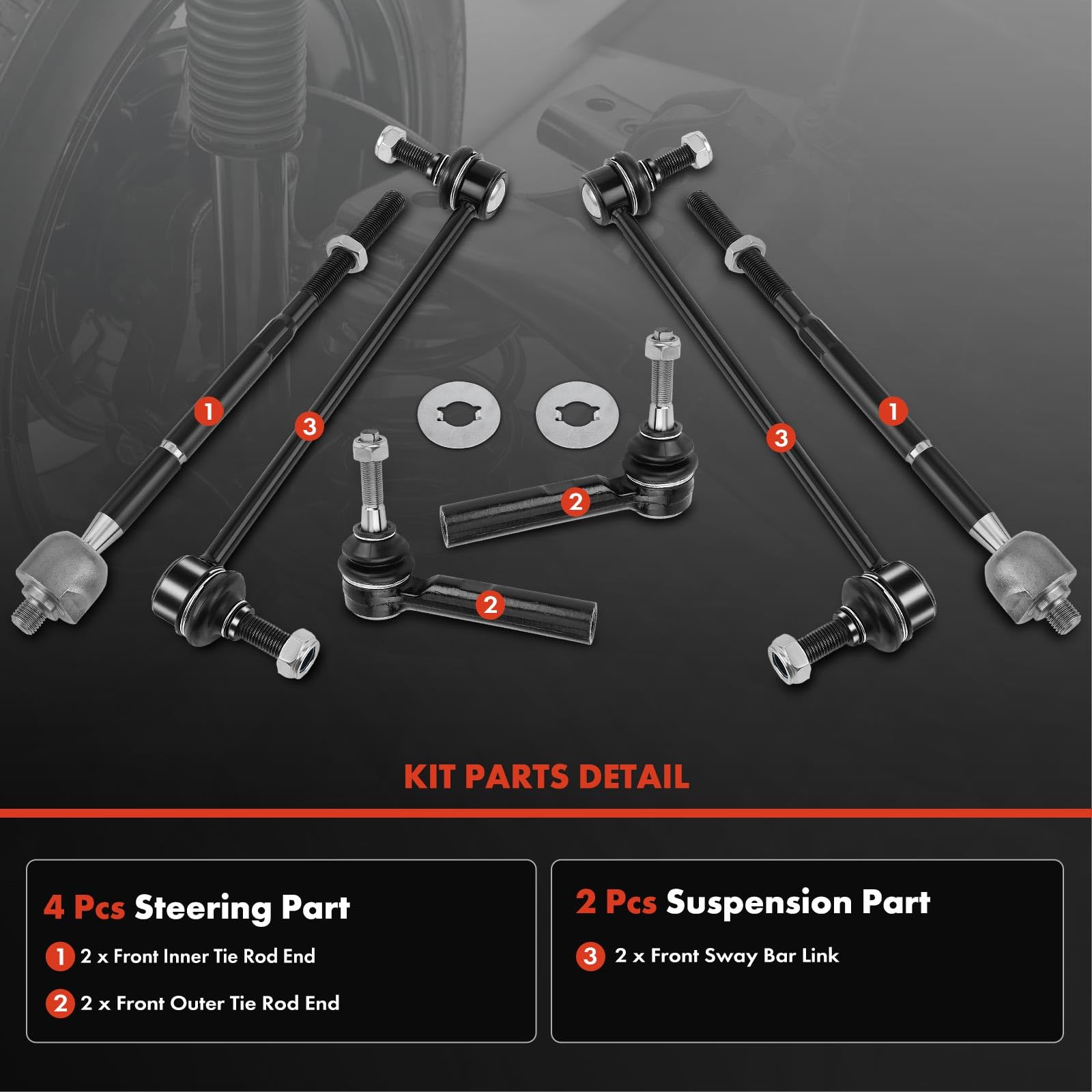 A-Premium front inner tie rod end for Dodge Journey.