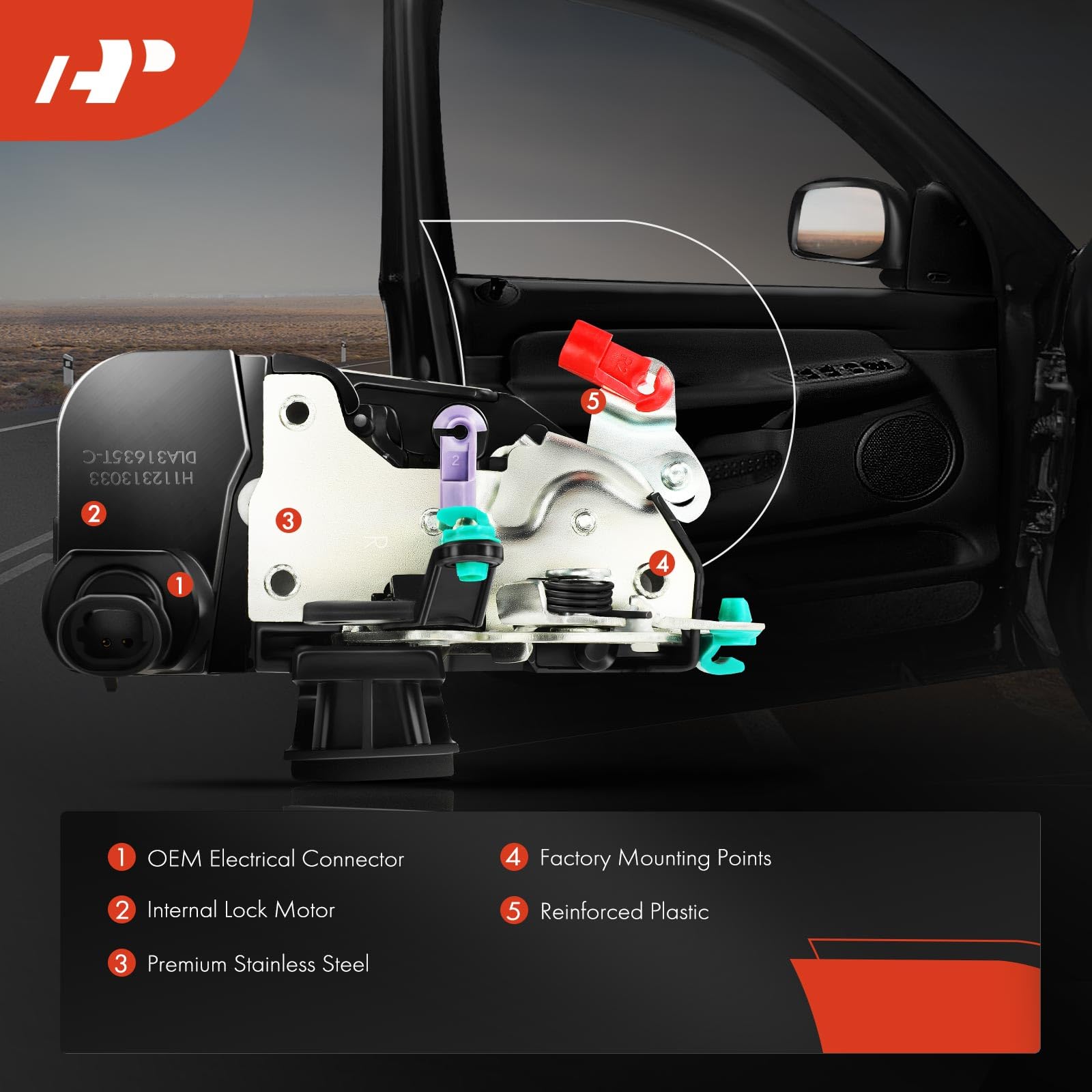 A-Premium front-left actuator installed on a Dodge Ram, showing secure mounting.