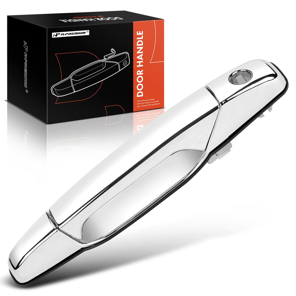 A-Premium front left exterior door handle in chrome finish for GM trucks.