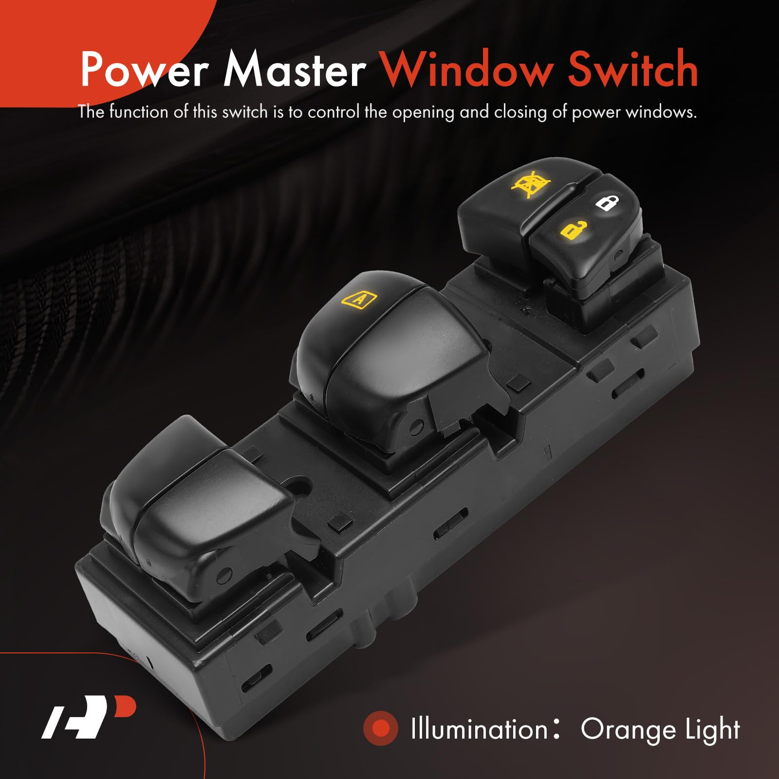 A-Premium front-left driver switch housing with black plastic design.