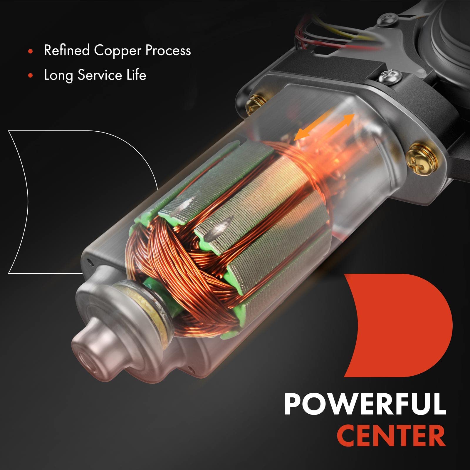 A-Premium front-left motor for Astro van enhances front window performance
