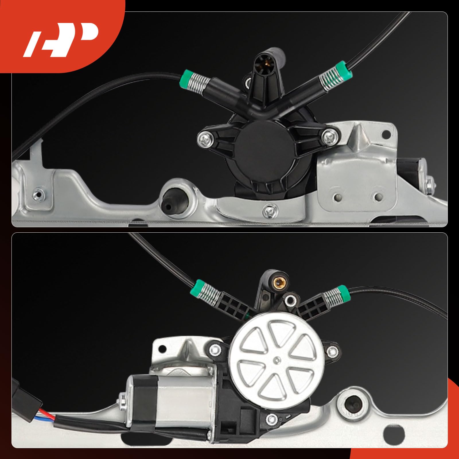 A-Premium front-left regulator assembly ready for direct-fit installation.