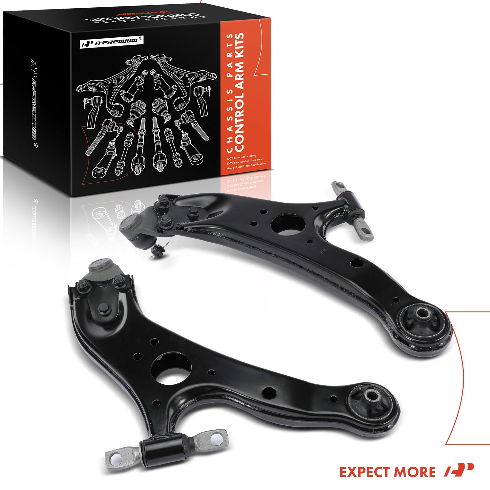 A-Premium front lower arm with reference parts, accurate fit.