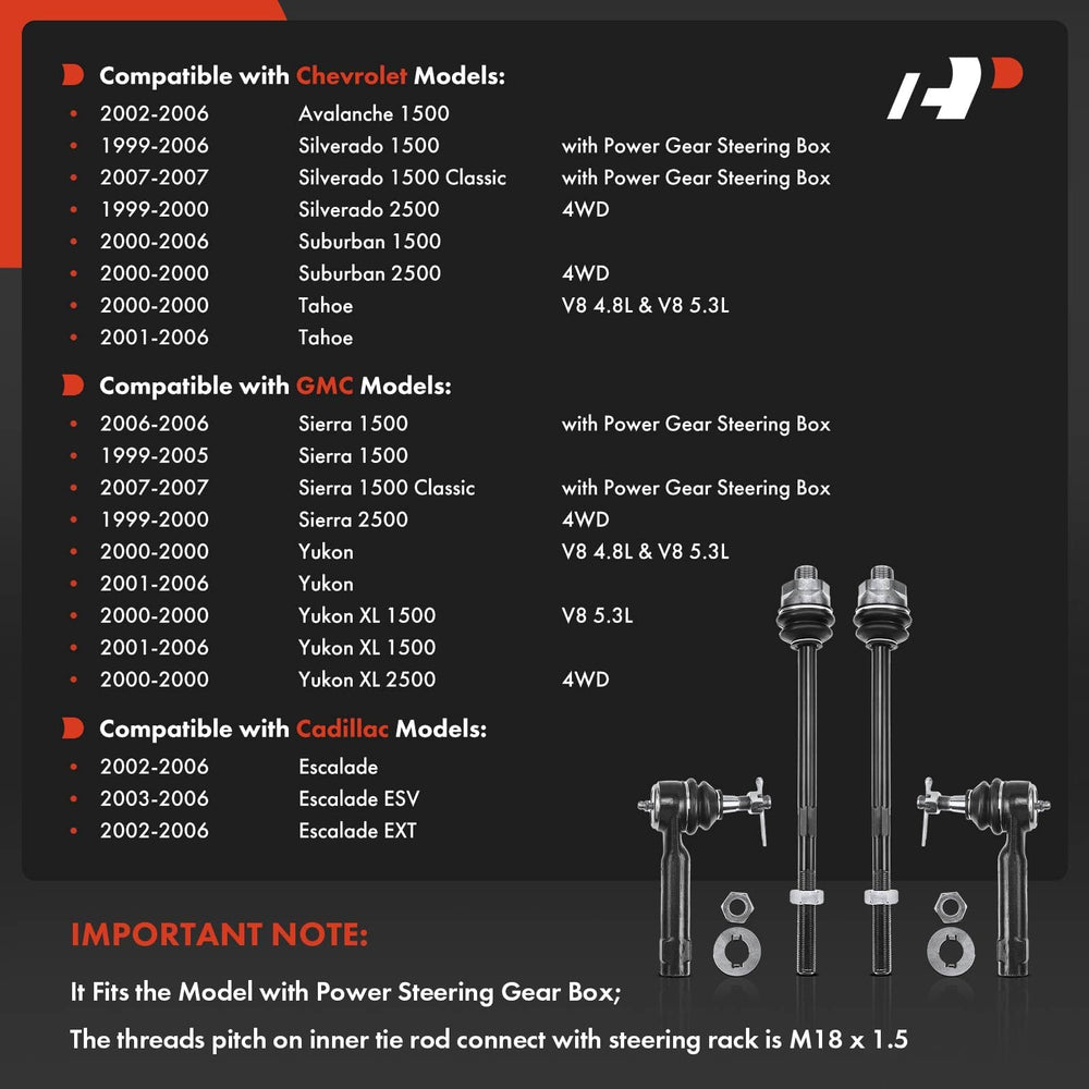 A-Premium front outer tie rod end kit improves steering response