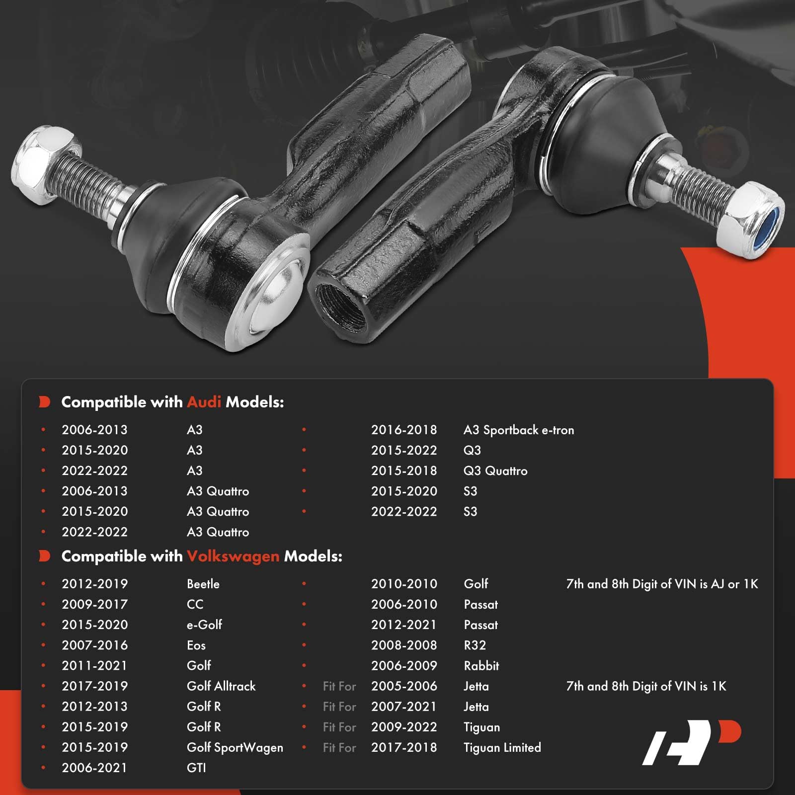 A-Premium front outer tie rod end right side improves handling