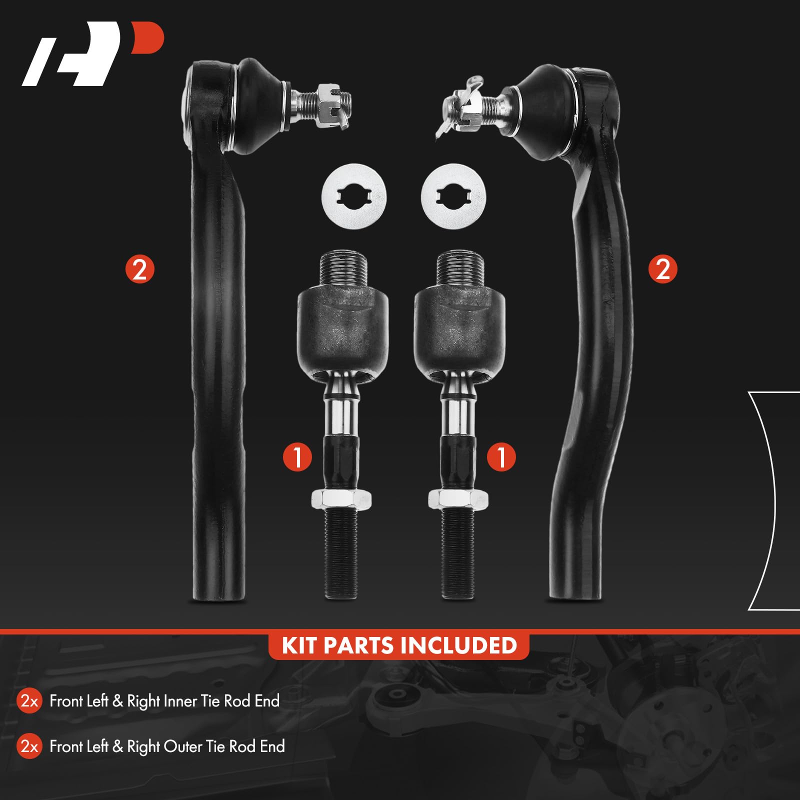 A-Premium front outer tie rod end, smooth steering for Honda Accord