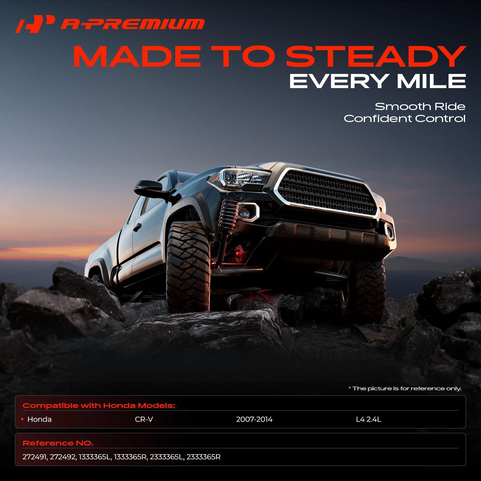 A-Premium front pair strut assembly for Honda CR-V right side, optimized stability