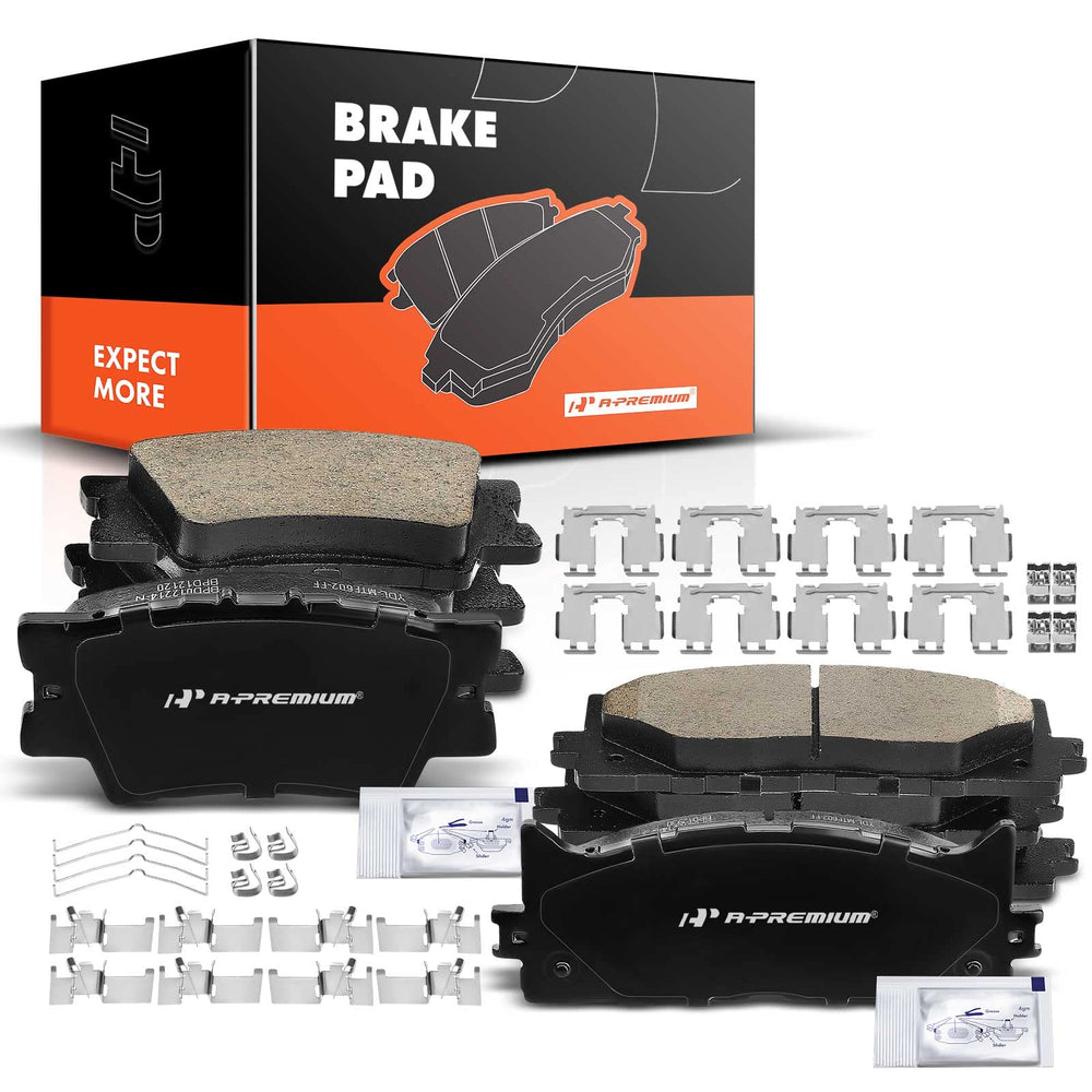 A-Premium front and rear ceramic brake pads kit for Lexus and Toyota, low dust, quiet operation