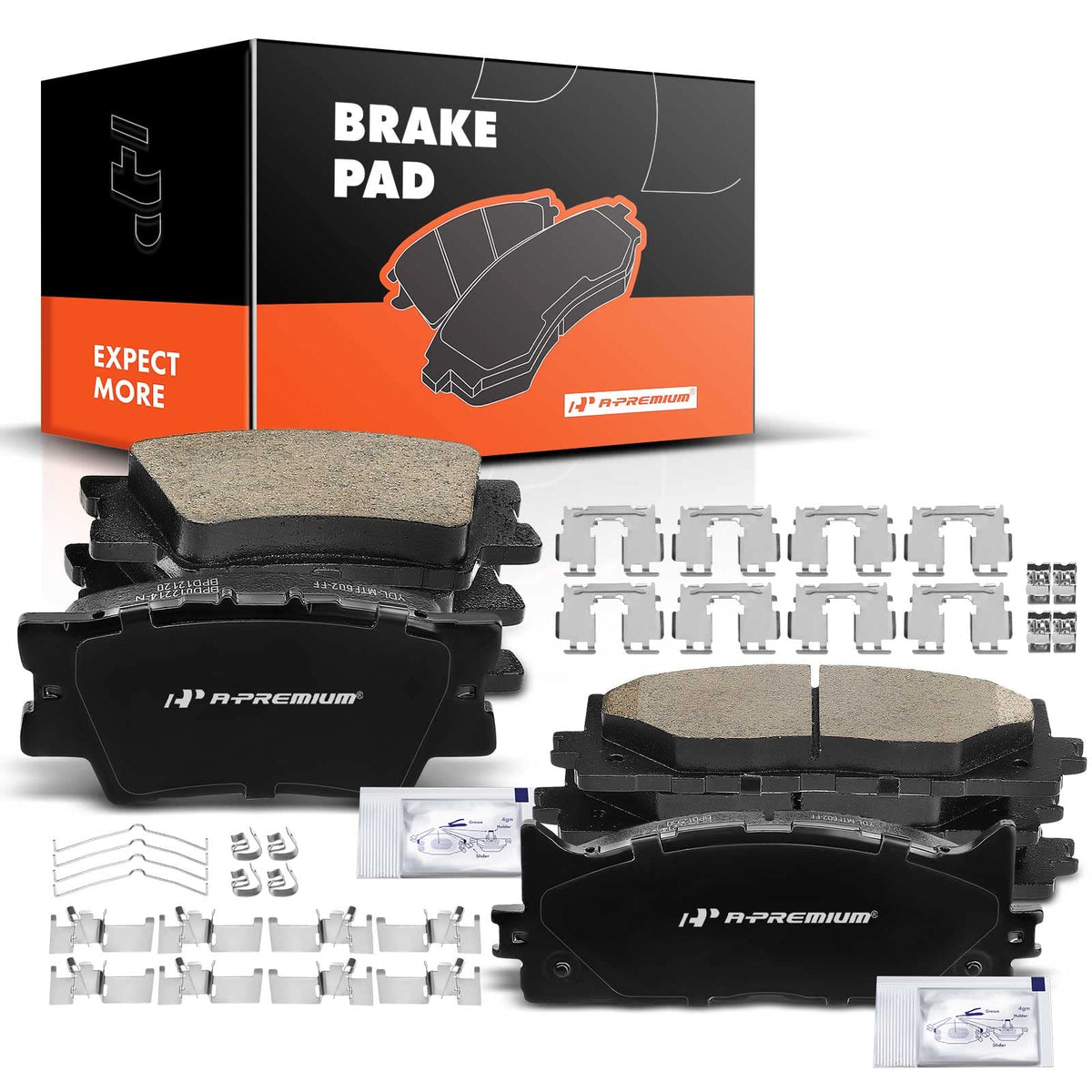 A-Premium front and rear ceramic brake pads kit for Lexus and Toyota, low dust, quiet operation