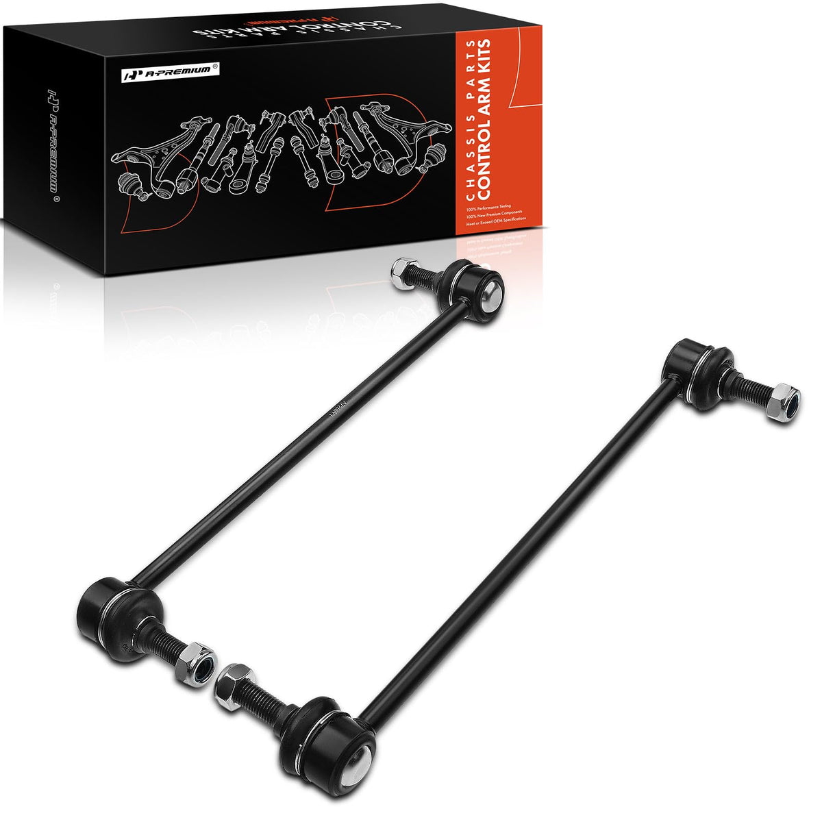 A-Premium front sway bar link left installation improves steering stability.