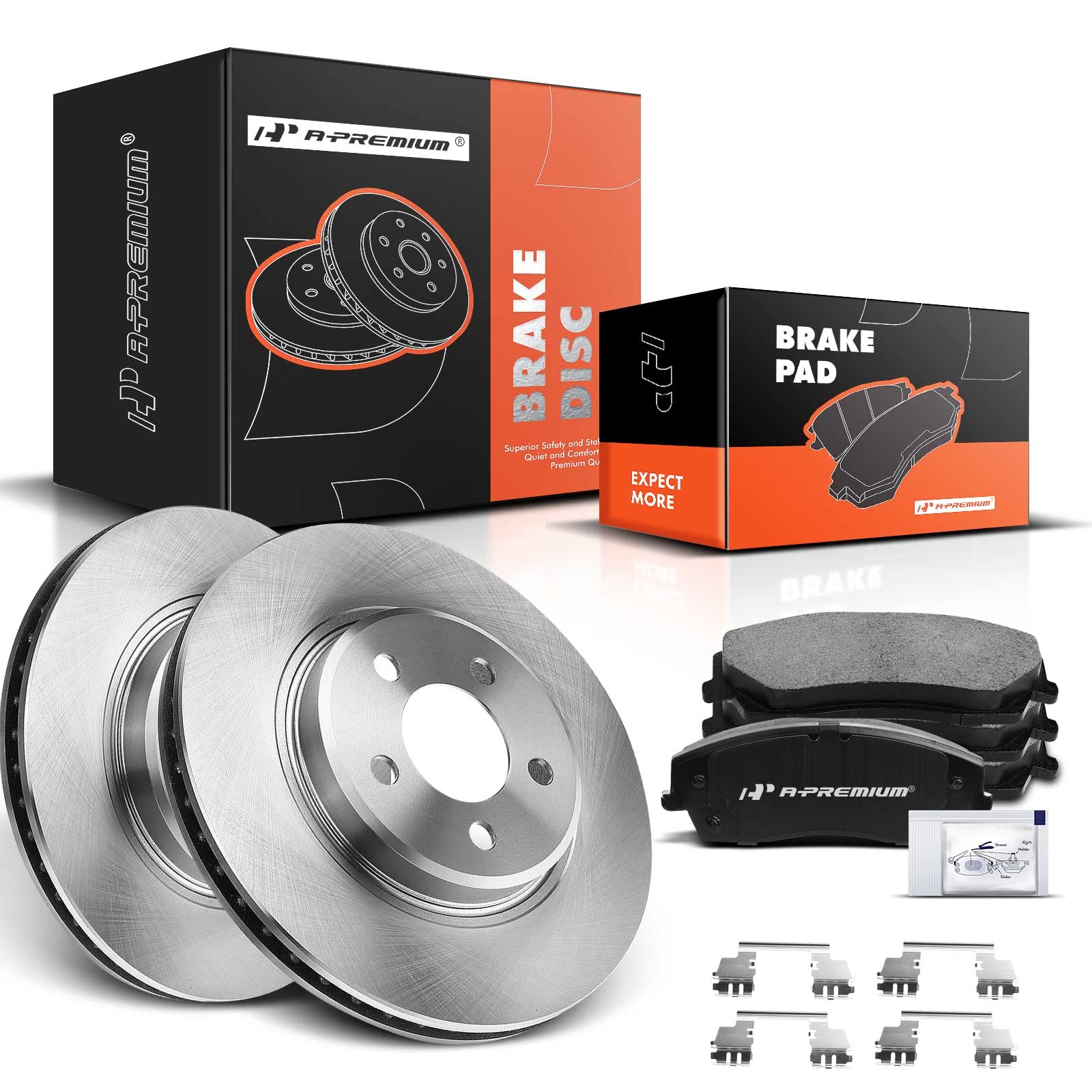 A-Premium 11.77-inch front vented rotors for reliable heat management during braking
