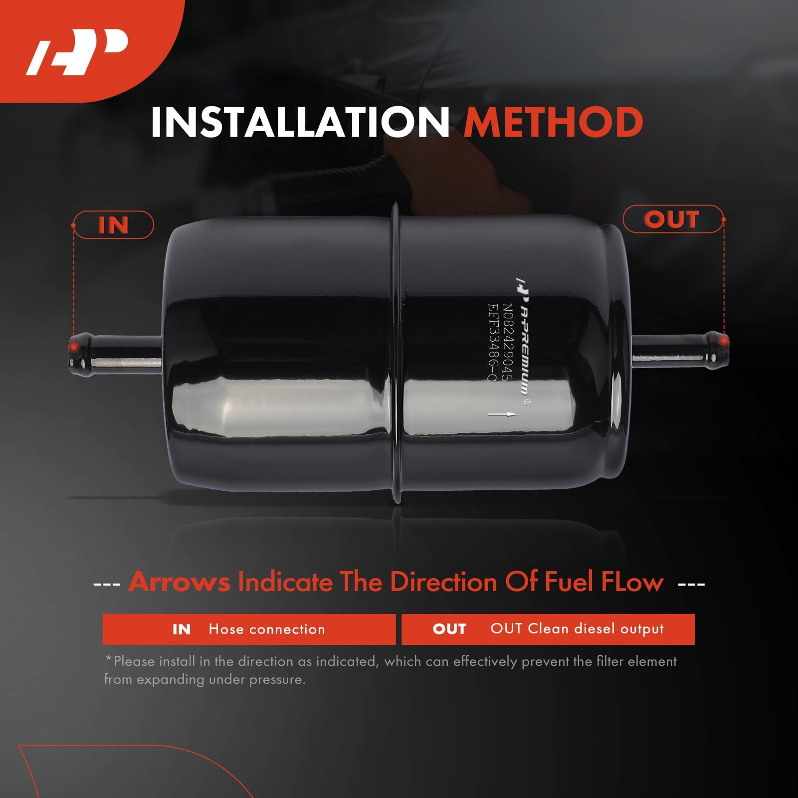 A-Premium Alliance 1.7L fuel filter product shot ensures steady fuel supply.