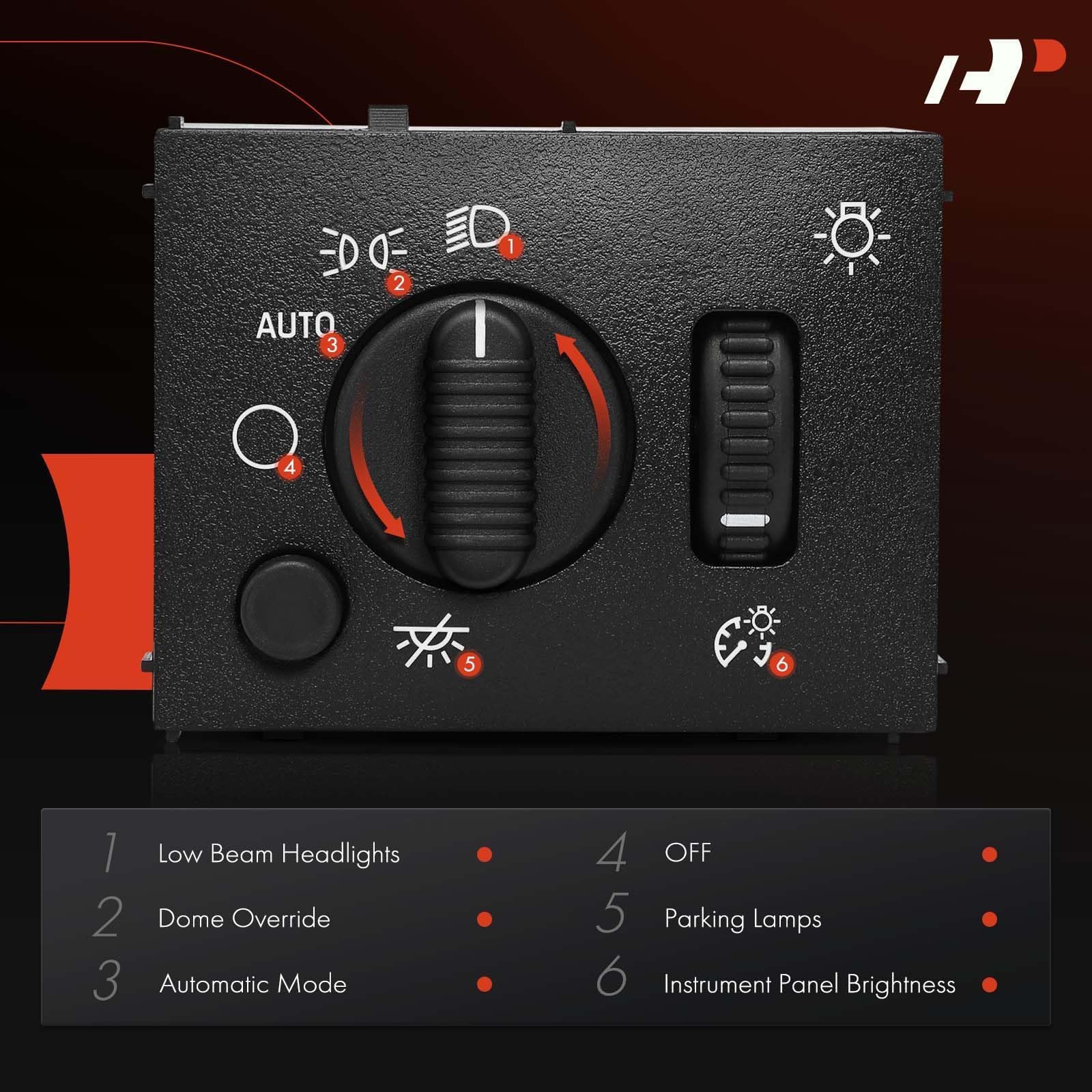 A-Premium headlight switch compatibility chart image supports GM trucks.