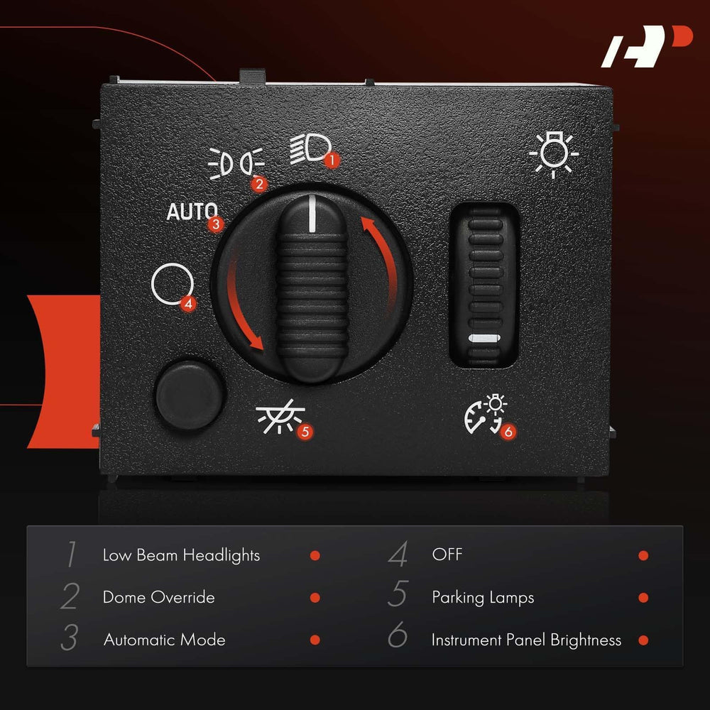 A-Premium headlight switch compatibility chart image supports GM trucks.