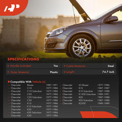 A-Premium hood latch handle close-up highlights durable build and protective coating.