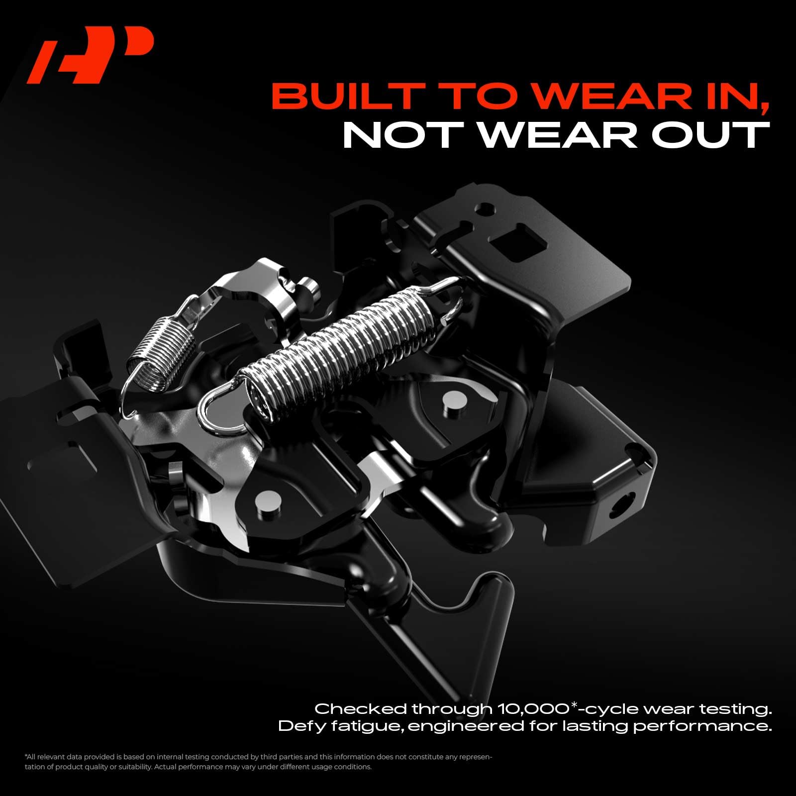 Close-up of high-density metal body for A-Premium hood latch lock durability.