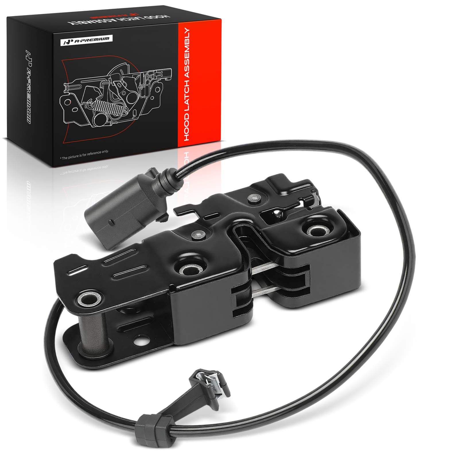 A-Premium hood latch lock front view demonstrates sturdy construction for lasting hood security