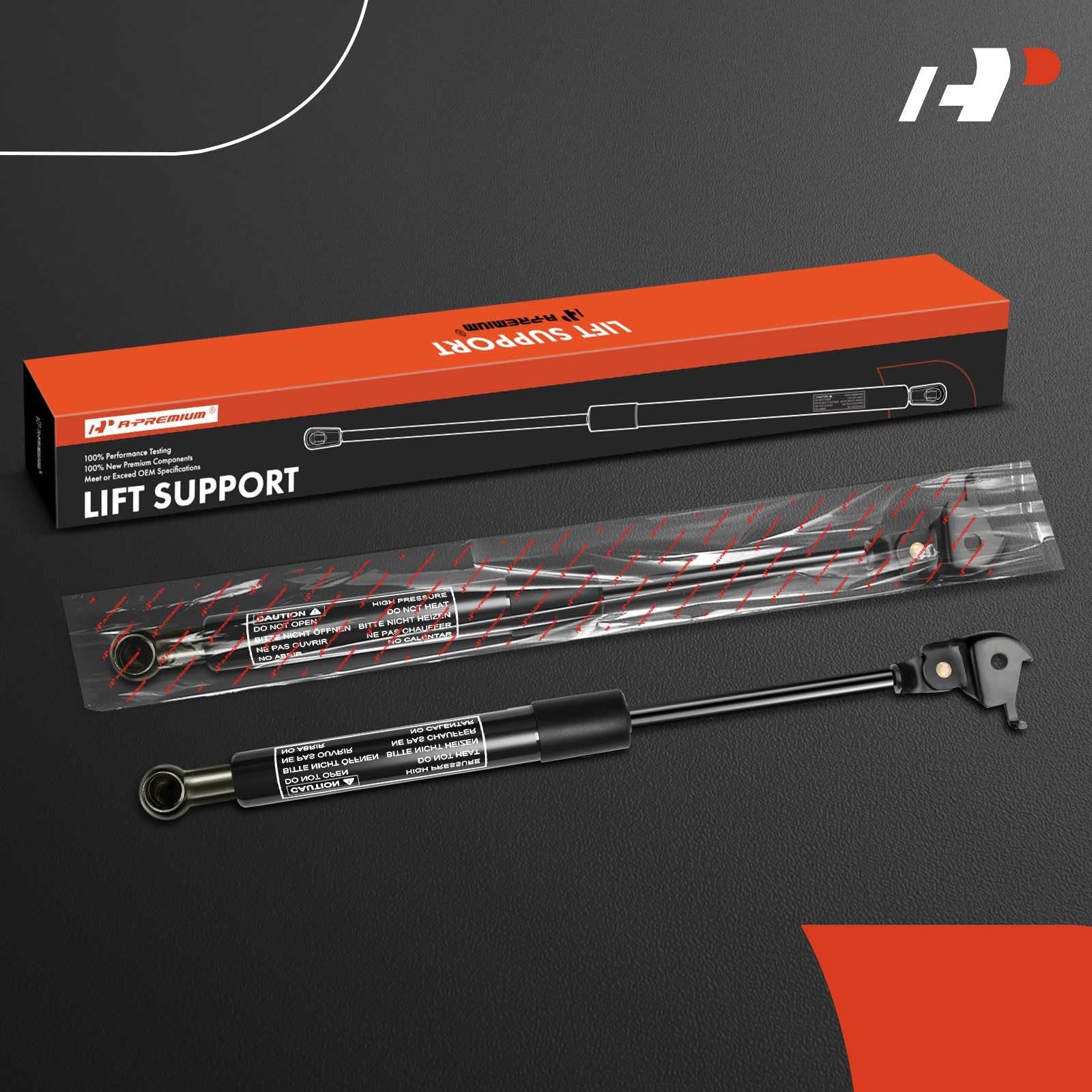 A-Premium front-right hood lift support for 80-series Toyota; stable lift.