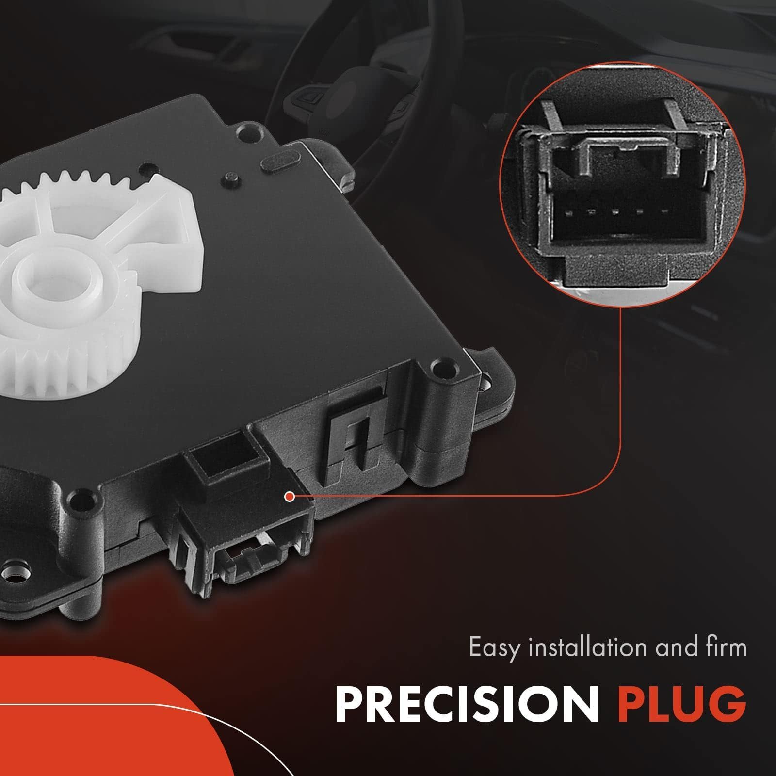 A-Premium actuator with connectors and wiring harness for plug-and-play installation.