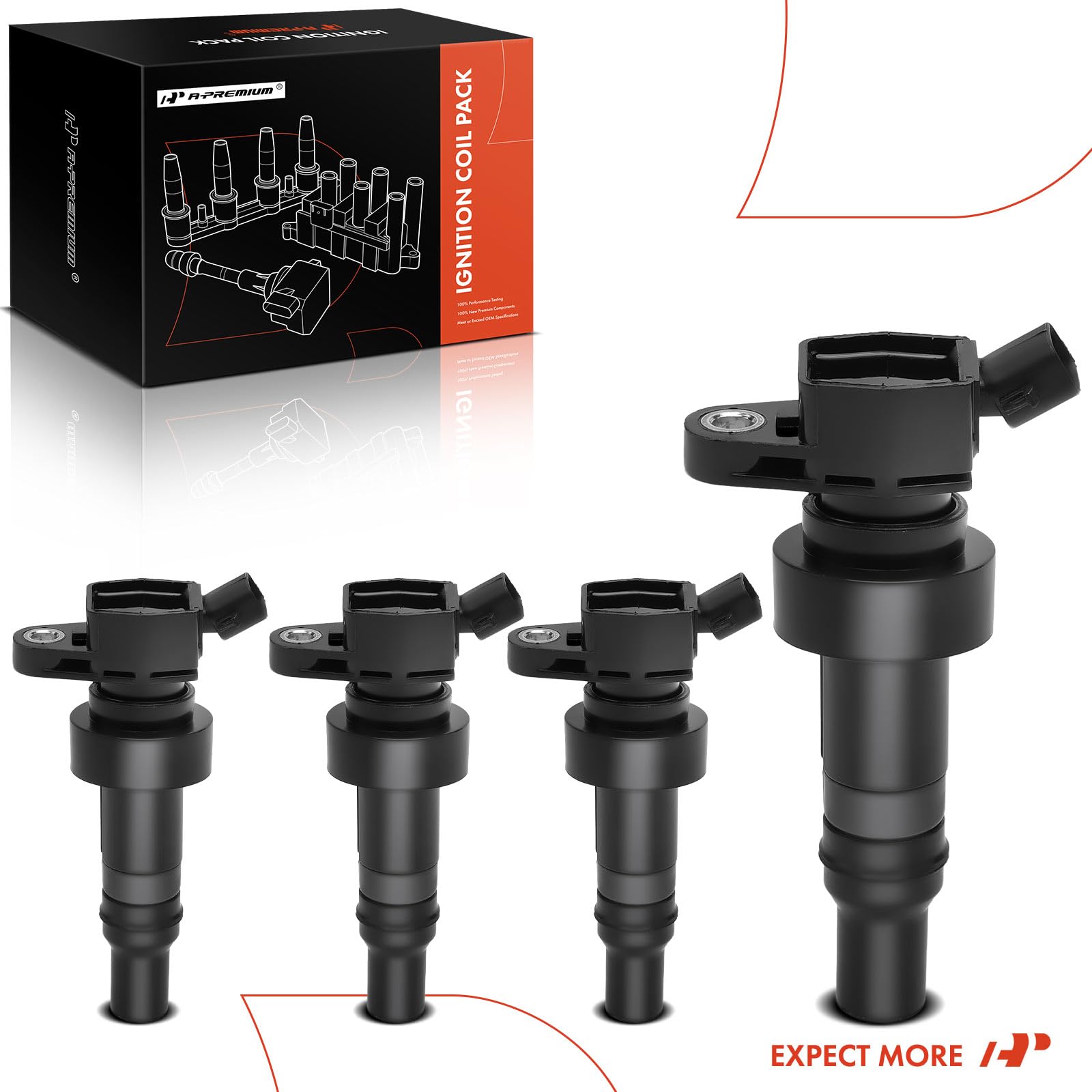 A-Premium ignition coil pack four installed in engine bay for installation readiness