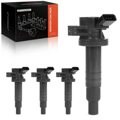 A-Premium ignition coil pack 4-set installed on engine valve cover for easy fitment