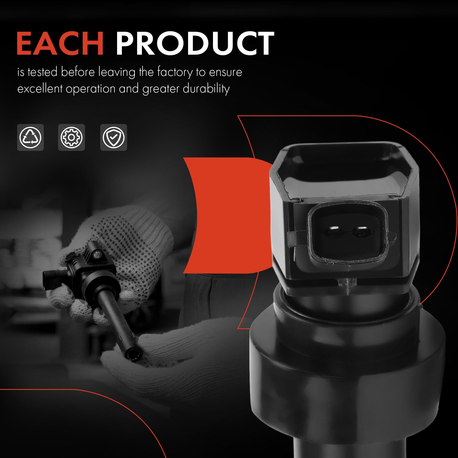 A-Premium ignition coil pack four stacked coils demonstrating compact design