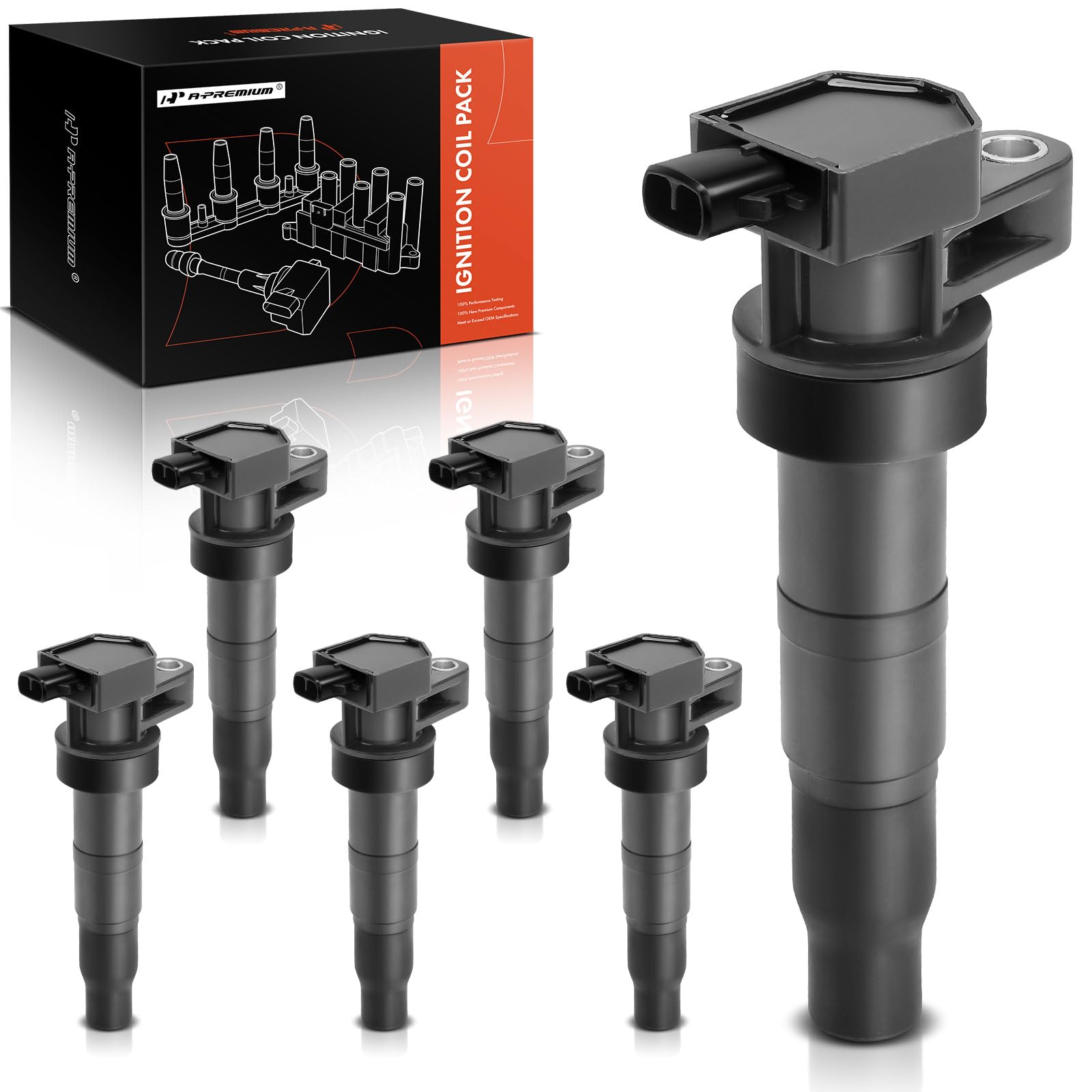 A-Premium ignition coil pack top view for Hyundai and Kia engines