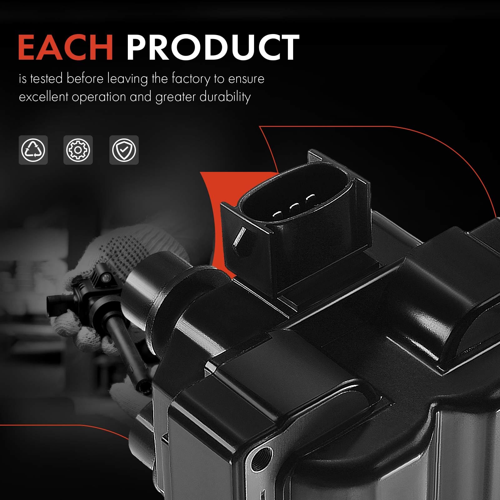 A-Premium ignition coil set 2 terminal type 3-blade for compatible engines.