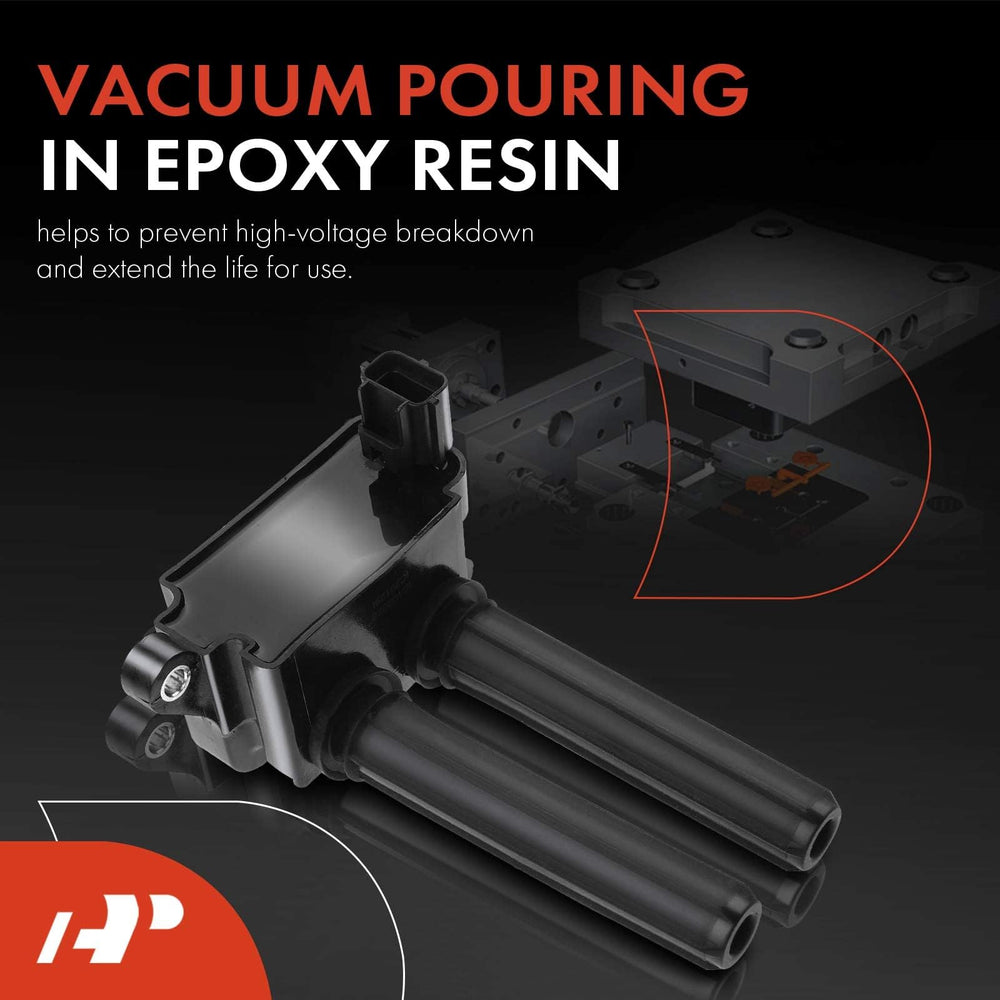 A-Premium ignition coil with valve-cover mount for secure fit.