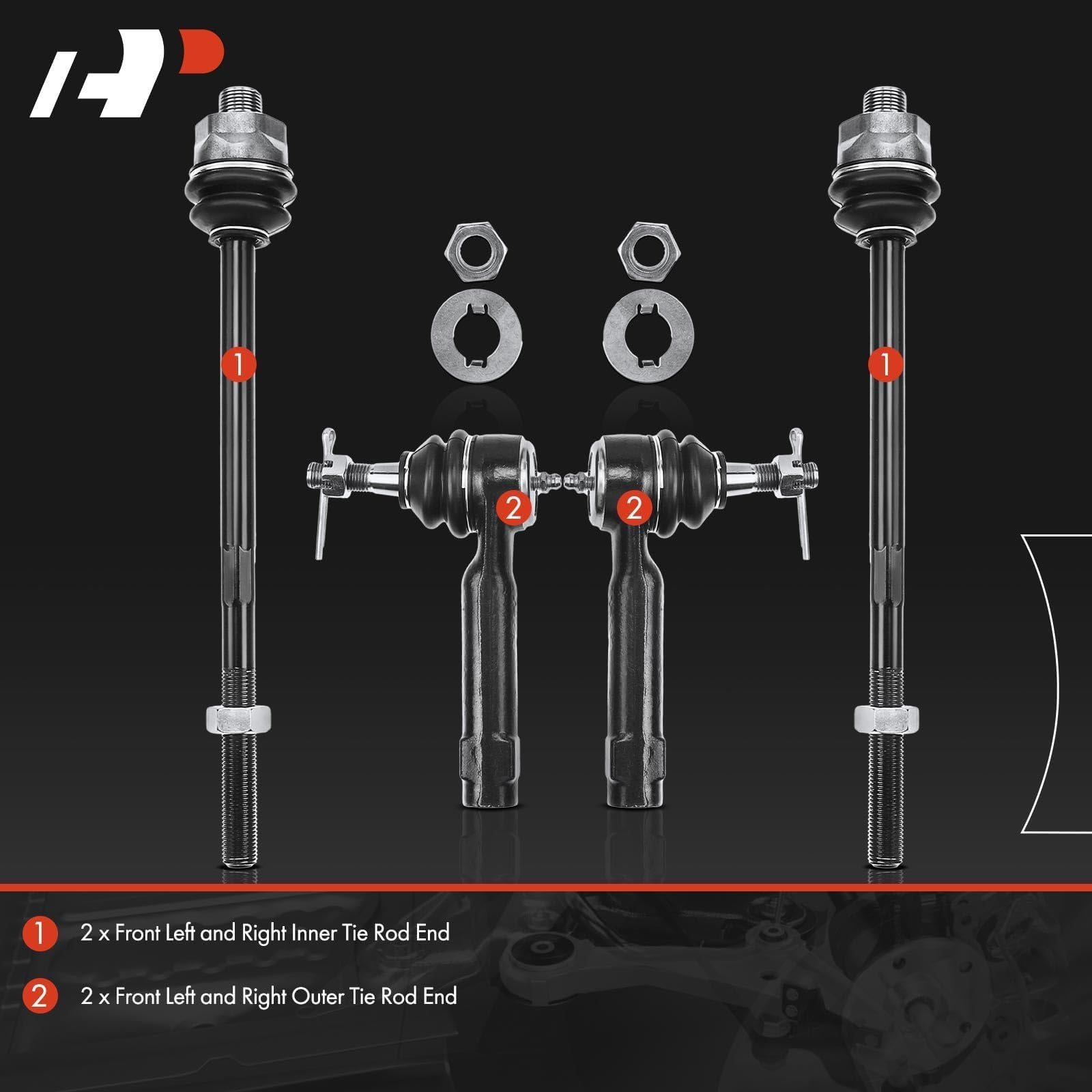 A-Premium inner tie rod end greased stud ready to install
