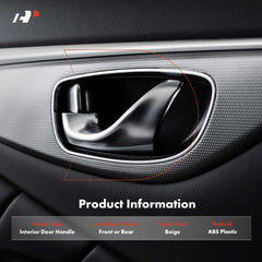 A-Premium interior door handle for Toyota Tacoma front passenger side, beige, reliable replacement.