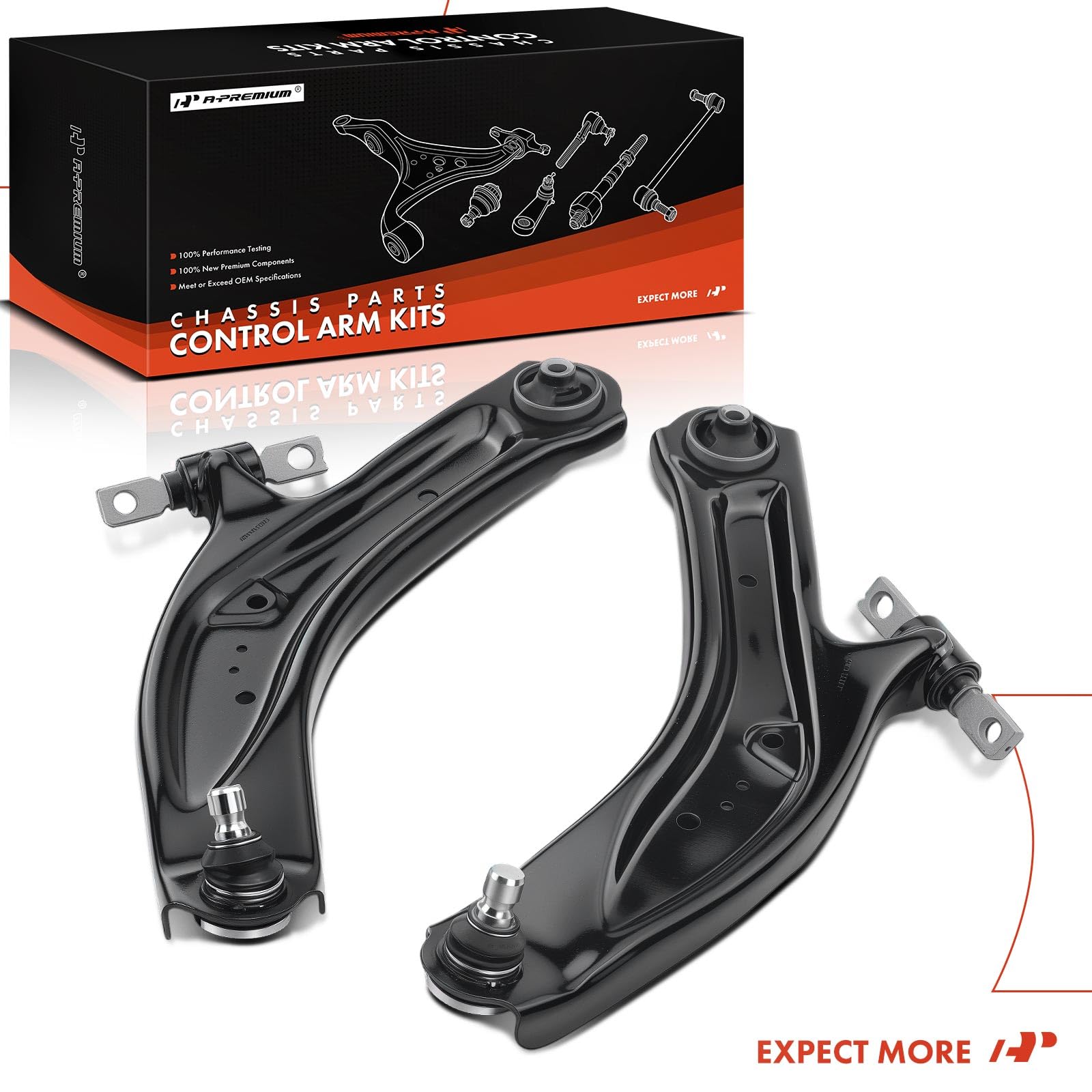 A-Premium installation-ready arms help reduce suspension noise during driving.